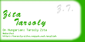zita tarsoly business card